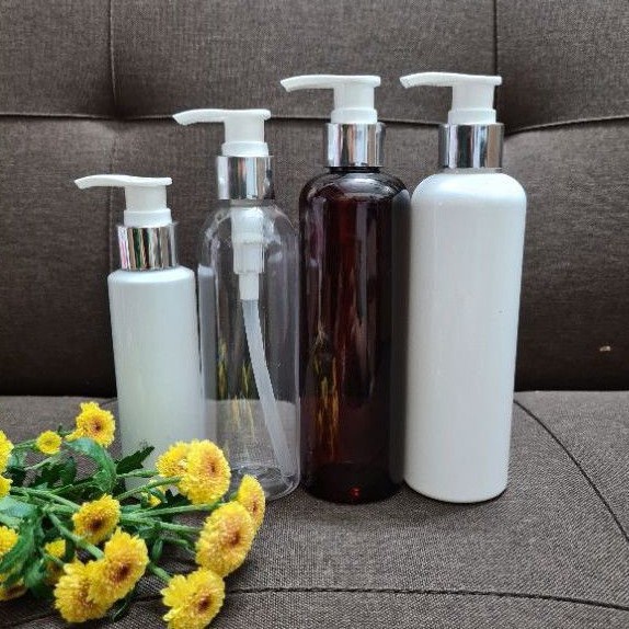 Chai Chiết Mĩ Phẩm ❤ GIÁ RẺ NHẤT ❤ Chai nhựa pet vòi nhấn sữa tắm Xi bạc,vàng 100ml 150ml 200ml 250ml chiết mỹ phẩm .