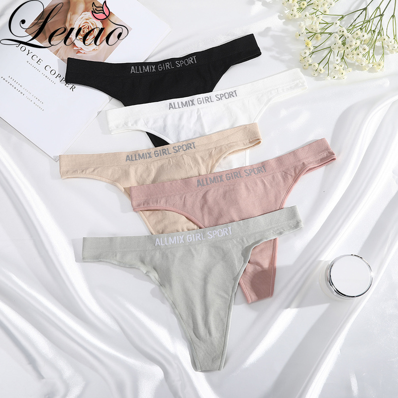 Quần Lót Cotton LEVAO Không Đường May In Chữ Gợi Cảm Dành Cho Nữ