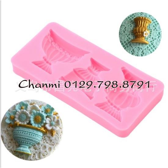 Khuôn 4D silicon- 3 bình hoa