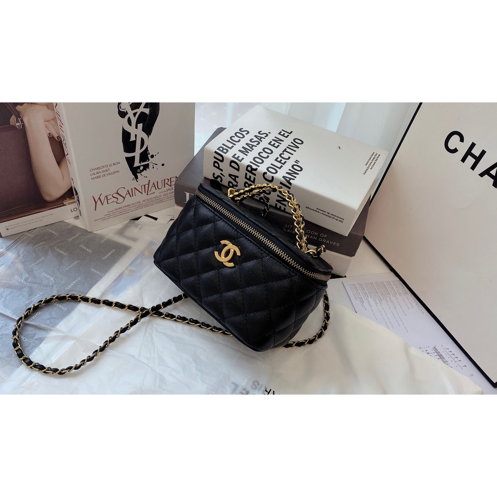 Túi Đeo Chéo Cel Vanity Quai Chữ Kim Loại Ô Trám Quả Cầu 2022 Có Hộp Hàng Sẵn Hình Thật Shop Chụp