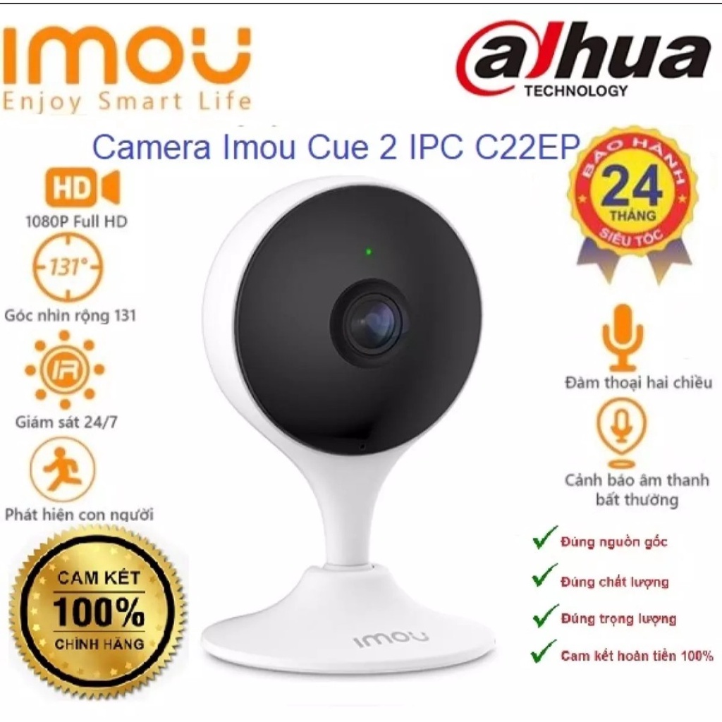 Camera IP Wifi Imou C22EP hoặc C22SP, Đàm thoại 2 chiều, Báo động chống trộm, Chính hãng Fullbox 100% | BigBuy360 - bigbuy360.vn