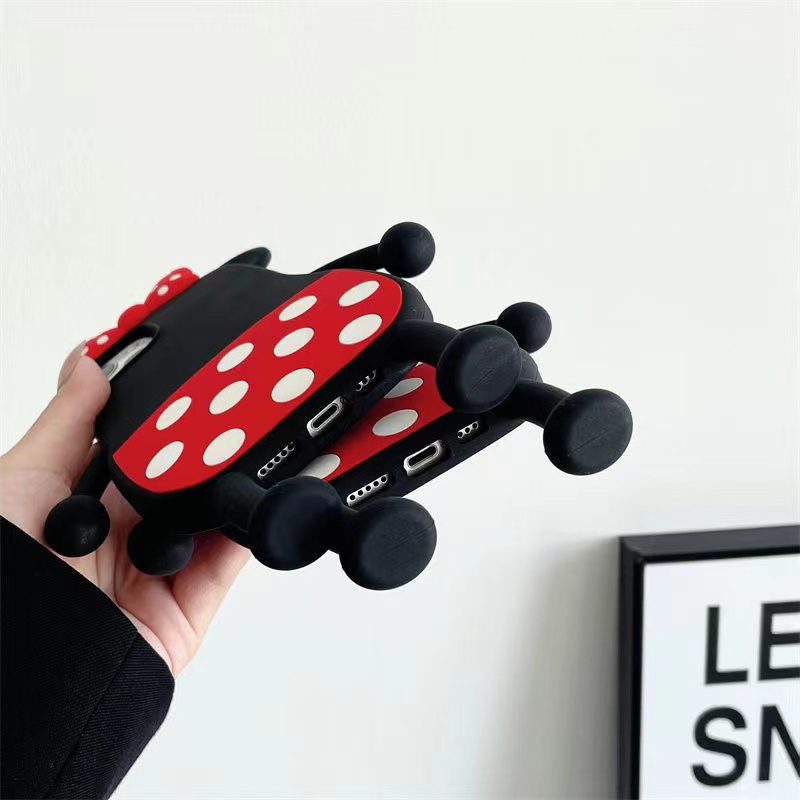 Ốp Điện Thoại Dẻo Họa Tiết Hoạt Hình Minnie Chấm Bi Kèm Vòng Đeo Tay Chống Rơi Cho iPhone 11 / 12 / 12PRO MAX / 13PRO MAX / XR / XS plus