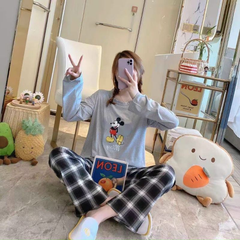 ĐỒ BỘ NỮ MẶC NHÀ- IN HÌNH  3D - Vải Cotton Cao Cấp