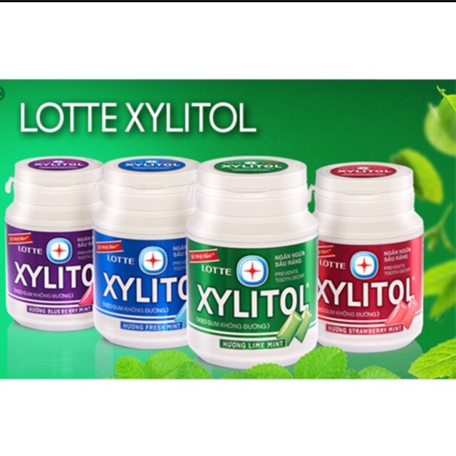 HŨ KẸO CAO SU KHÔNG ĐƯỜNG XYLITOL 58G ĐỦ VỊ