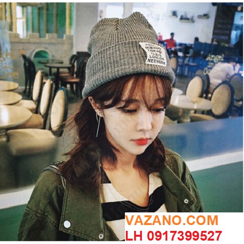 NÓN LEN NỮ MŨ LEN NỮ THỜI TRANG HÀN QUỐC 2 LỚP L12M3