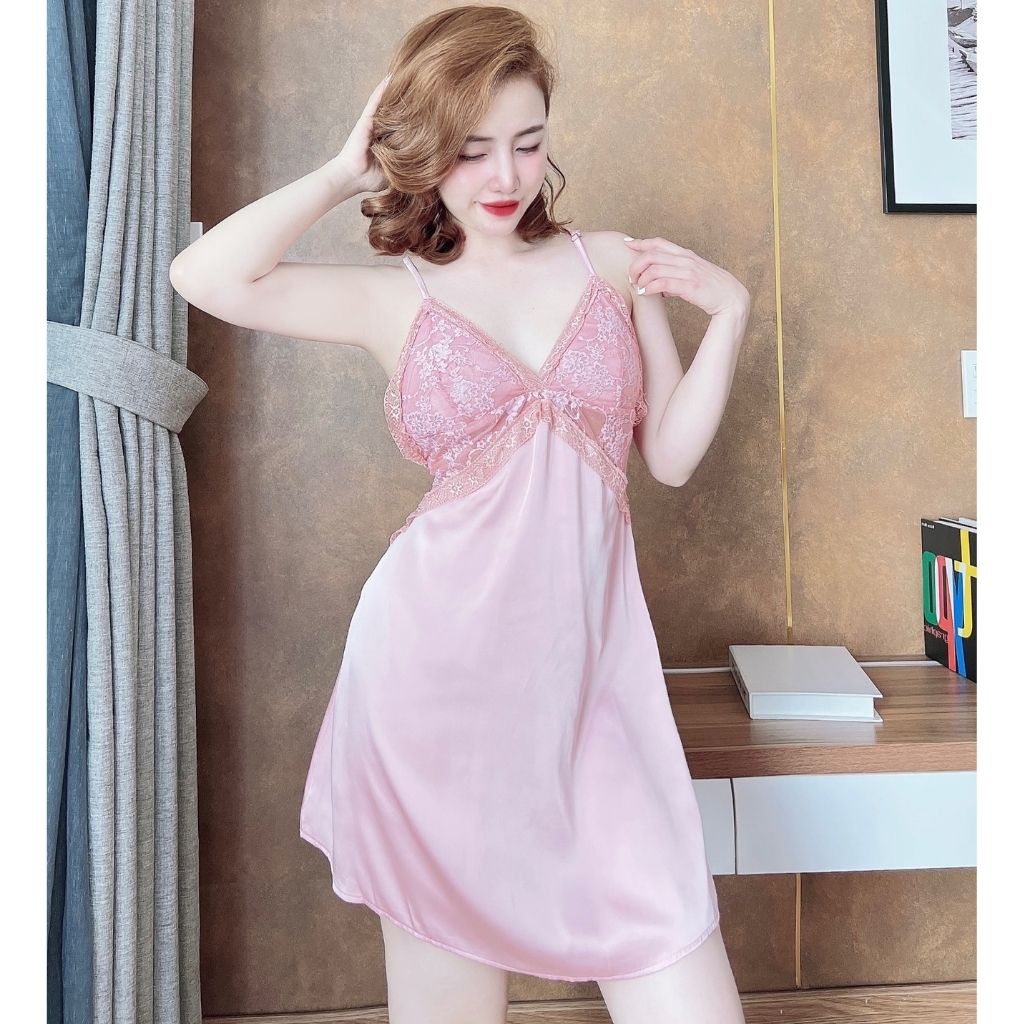 Váy ngủ sexy MIKY, Đầm ngủ sexy lụa Latin Chất Siêu Mát Dáng Siêu Xinh &lt; 65kg