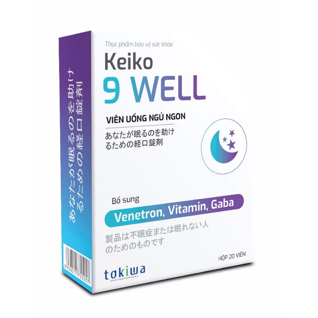 Viên uống ngủ ngon: KEIKO 9 WELL - Giúp an thần - Dưỡng tâm - Giảm căng thẳng - Mất ngủ