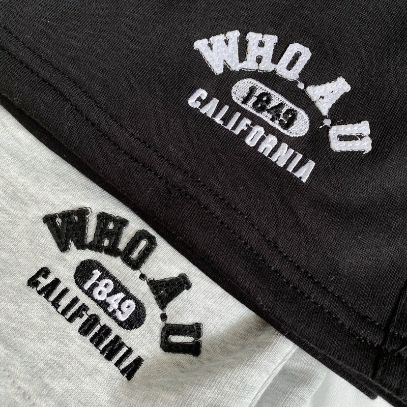 Quần đùi nữ - Quần short nam WHOAU unisex Homies cạp chun thêu chữ