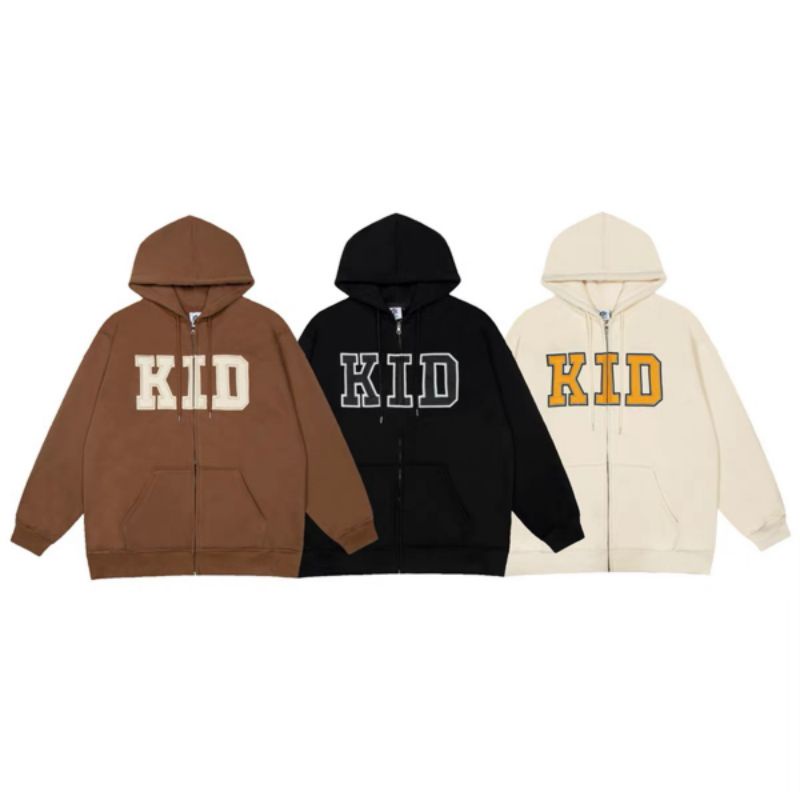 Áo Hoodie Zip Thêu KID