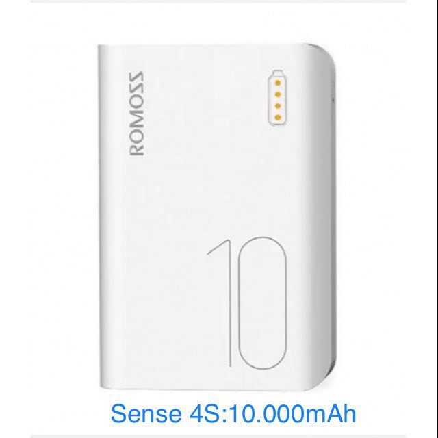 Sạc Dự Phòng Romoss(Sense 4S)  Mini Siêu Nhỏ 10000Mah 2 Cổng Sạc Vào - Bh 1 Năm