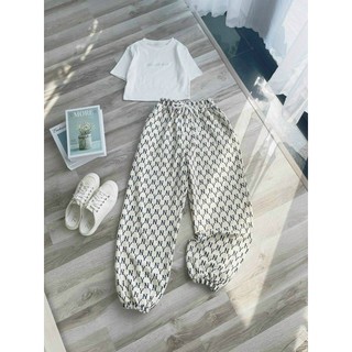 [Baca Store] 💃 Bộ Áo Croptop Kèm Quần Jogger YN Set Quần Áo Nữ