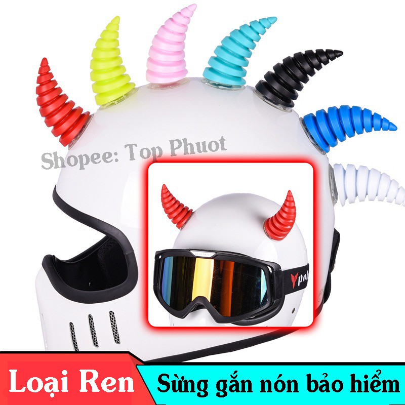 Sừng lớn trang trí gắn mũ bảo hiểm độc lạ - Dành cho tất cả các mẫu nón bảo hiểm