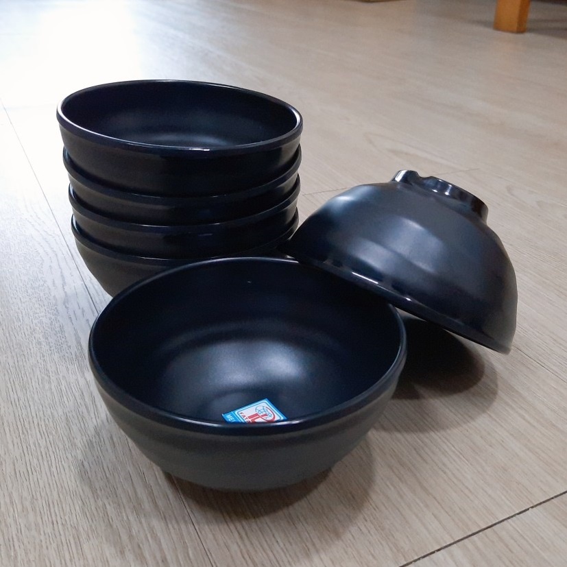Chén cơm nhựa Melamine nhám đen,ngói,xám,nâu Size 11.4 x 5.8 cm
