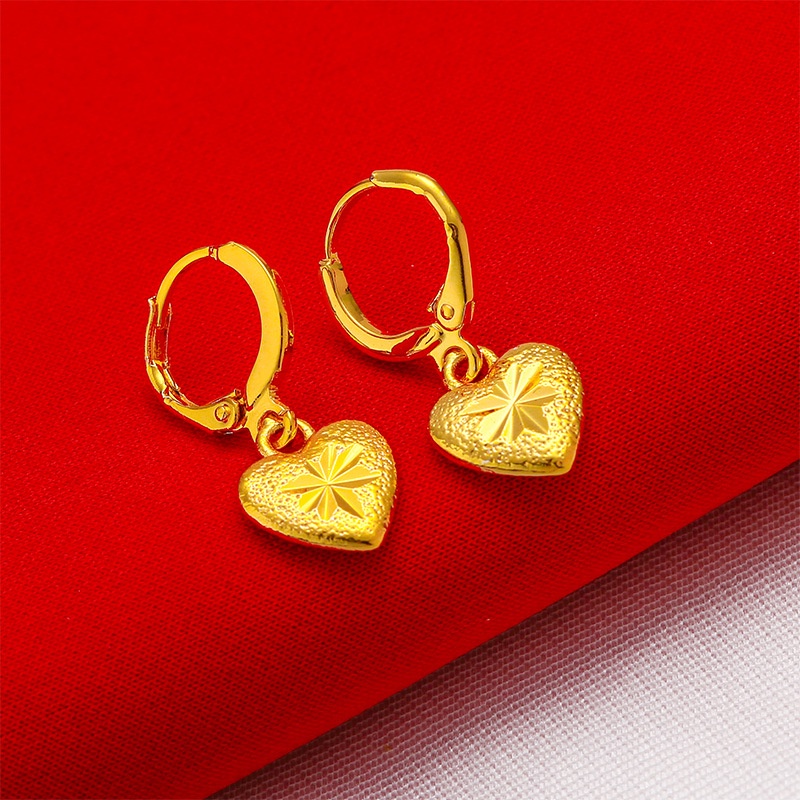 Khuyên Tai Hình Hoa Trái Tim Mạ Vàng Đồng Phong Cách Mới Cho Nữ