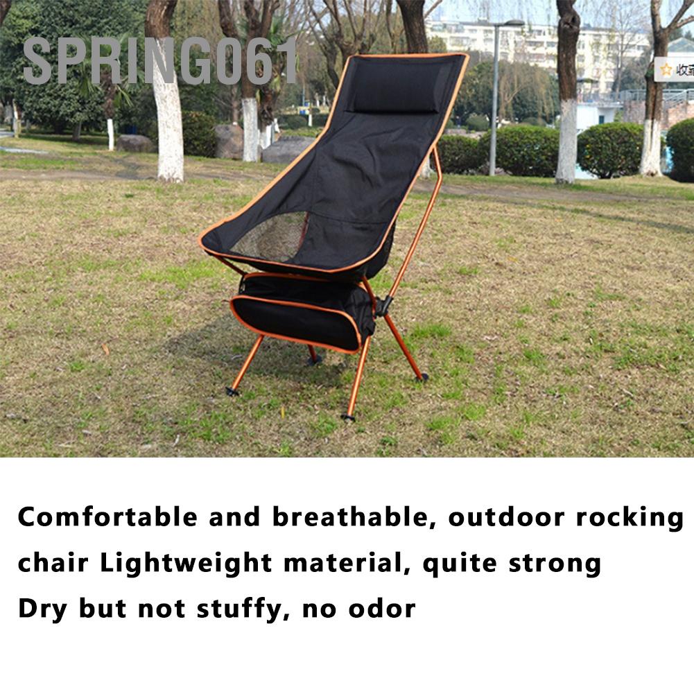 [Hàng Sẵn] Ghế có thể gập lại 7075 mặt trăng bằng hợp kim nhôm gối để đi bộ đường dài trên bãi biển Câu cá dã ngoại ngoài trời 【Spring061】