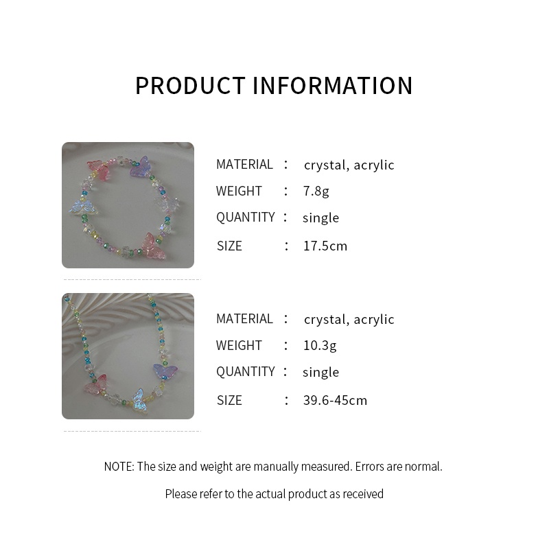 Dây Chuyền Mặt Hình Bướm Đính Đá Pha Lê Phong Cách Hàn Quốc Thời Trang Cho Nữ