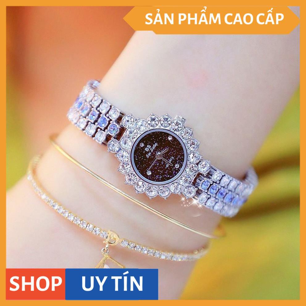 ĐỒNG HỒ NỮ THỜI TRANG BEE SISTER 1581 DÂY THÉPĐÍNH ĐÁ SIÊU SANG CHẢNH (2 MÀU) [HÀNG CAO CẤP]