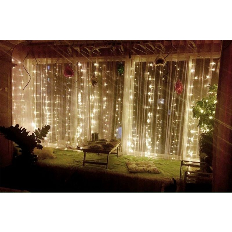 ⚡️ Dây đèn LED rèm 3mx2m 10sợi, dây đèn chớp tắt, đèn trang trí noel⚡️