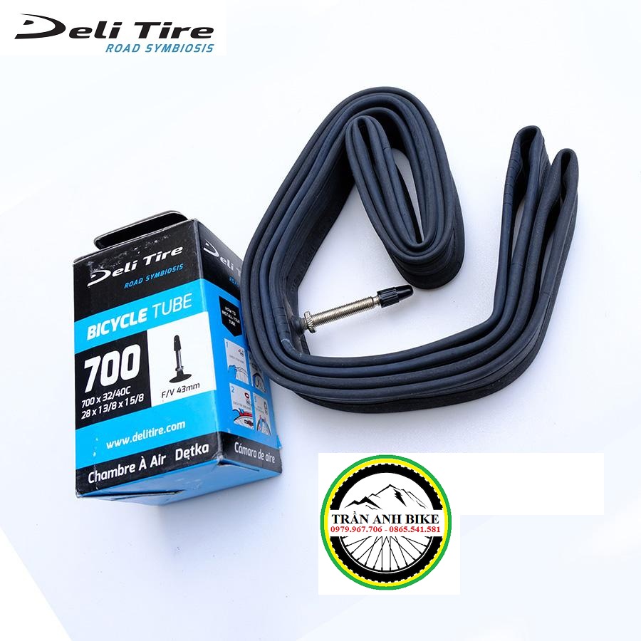 Ruột xe đạp Deli Tire 700x32-40c 43mm Van pháp - van hạt gạo
