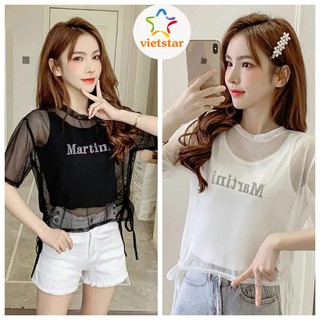 Set áo lưới kèm áo ba lỗ trong của nữ tập thể thao mát - VIETSTAR
