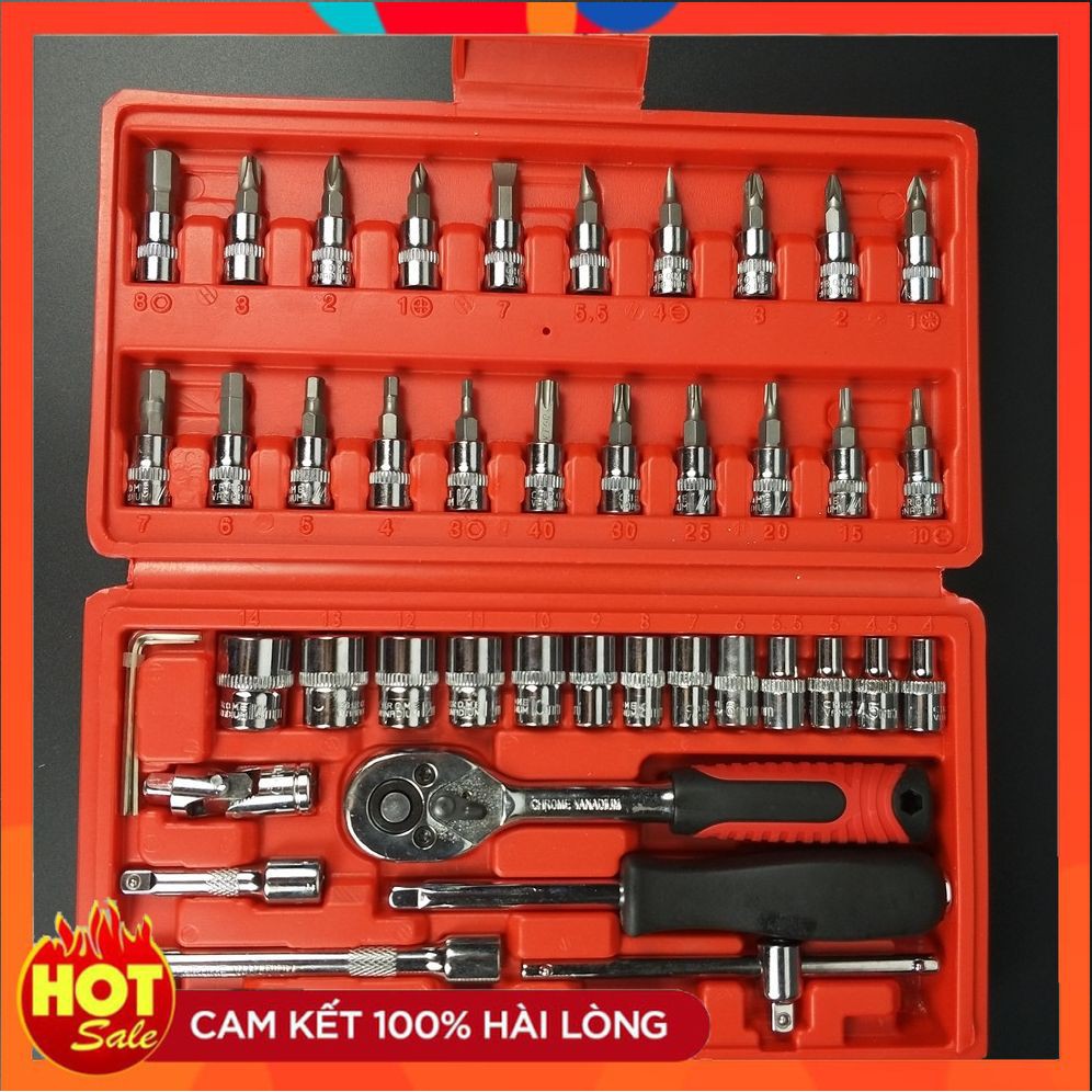 Bộ Dụng Cụ Mở Bu Lông Ốc Vít❤️FREESHIP❤️ Sửa Chữa Ôtô Xe Máy, Đa Năng 46 Chi Tiết