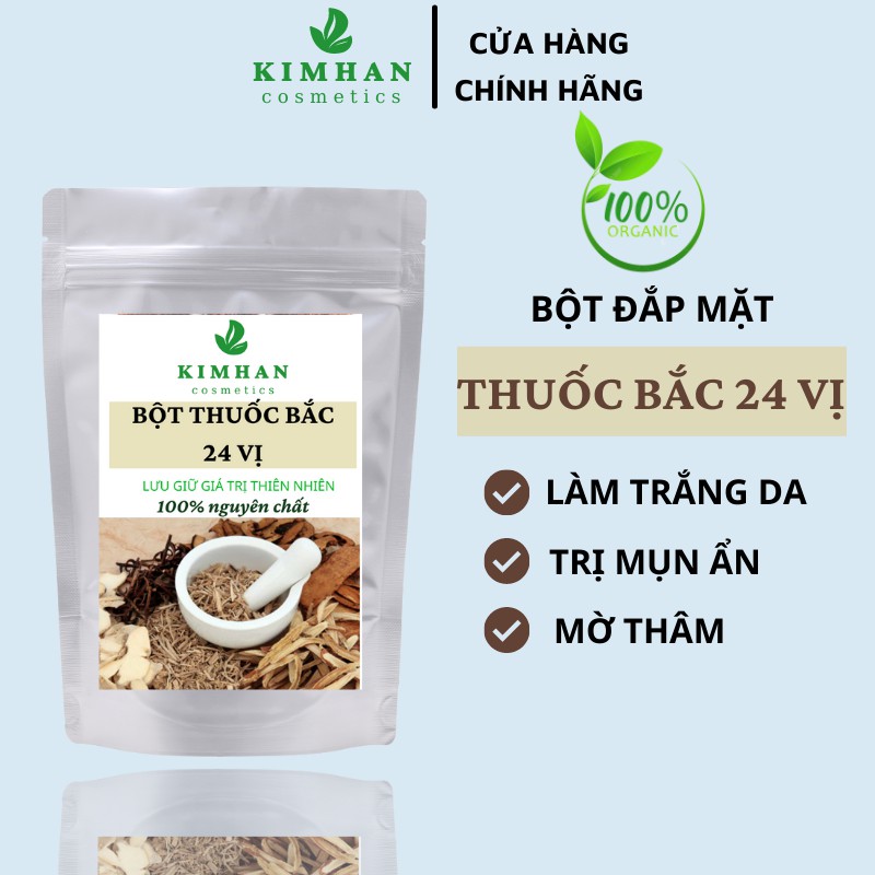 Bột đắp mặt nạ - Bột tắm trắng Thuôc Băc 24 Vị thiên nhiên 100% organic