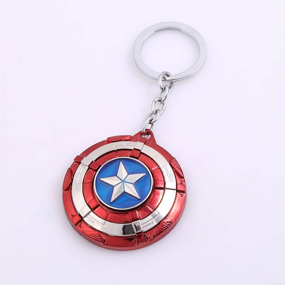 Móc khóa MMULCK kiểu Captain America bằng kim loại có thể xoay được thú vị