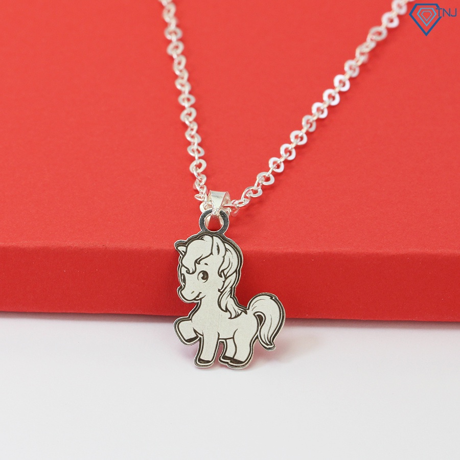 Dây chuyền bạc cho bé hình con ngựa khắc tên DCT0063 Trang Sức TNJ