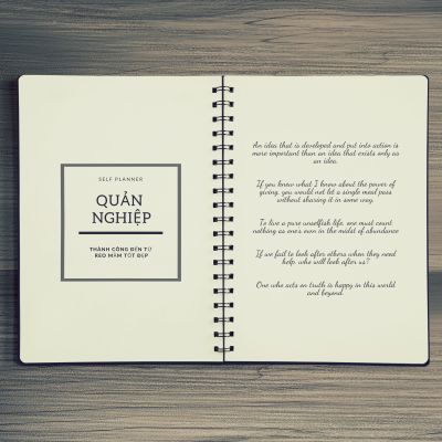 ( HTT02 ) Sổ tay planner quản lý dự án, công việc, mục tiêu "Quản nghiệp" - quyển 3/4 trong bộ sổ "Tỉnh thức" bởi Self-P