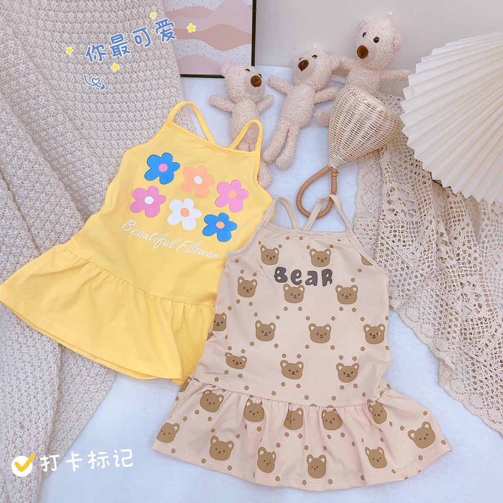 Váy 2 dây họa tiết siêu xinh cho bé gái từ 10-20kg