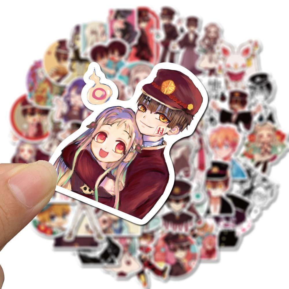 Bộ 50 Sticker Hoạt Hình Dán Toilet Bound Hanako Kun Làm Quà Tặng Cho Bé