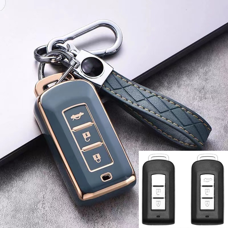 Vỏ Da Bảo Vệ Chìa Khóa Điều Khiển Từ Xa Cho Xe Hơi Mitsubishi Triton / Outlander / ASX / Xpander / Mirage / Attrage