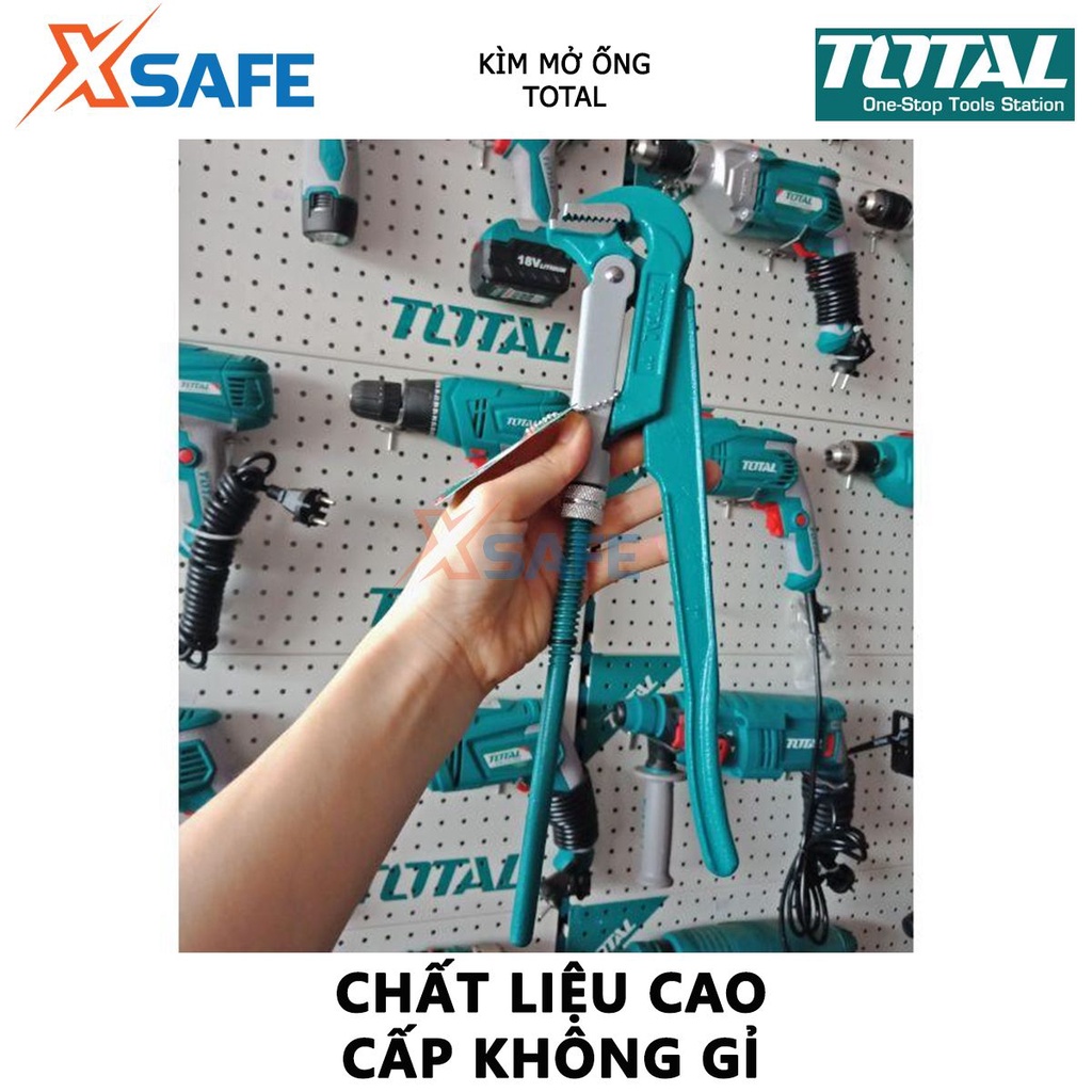 Kìm mở ống TOTAL | mỏ lết 90° quy cách 1 - 2 inch làm từ chất liệu cao cấp, không bị gỉ sét và mài mòn cắt, kẹp