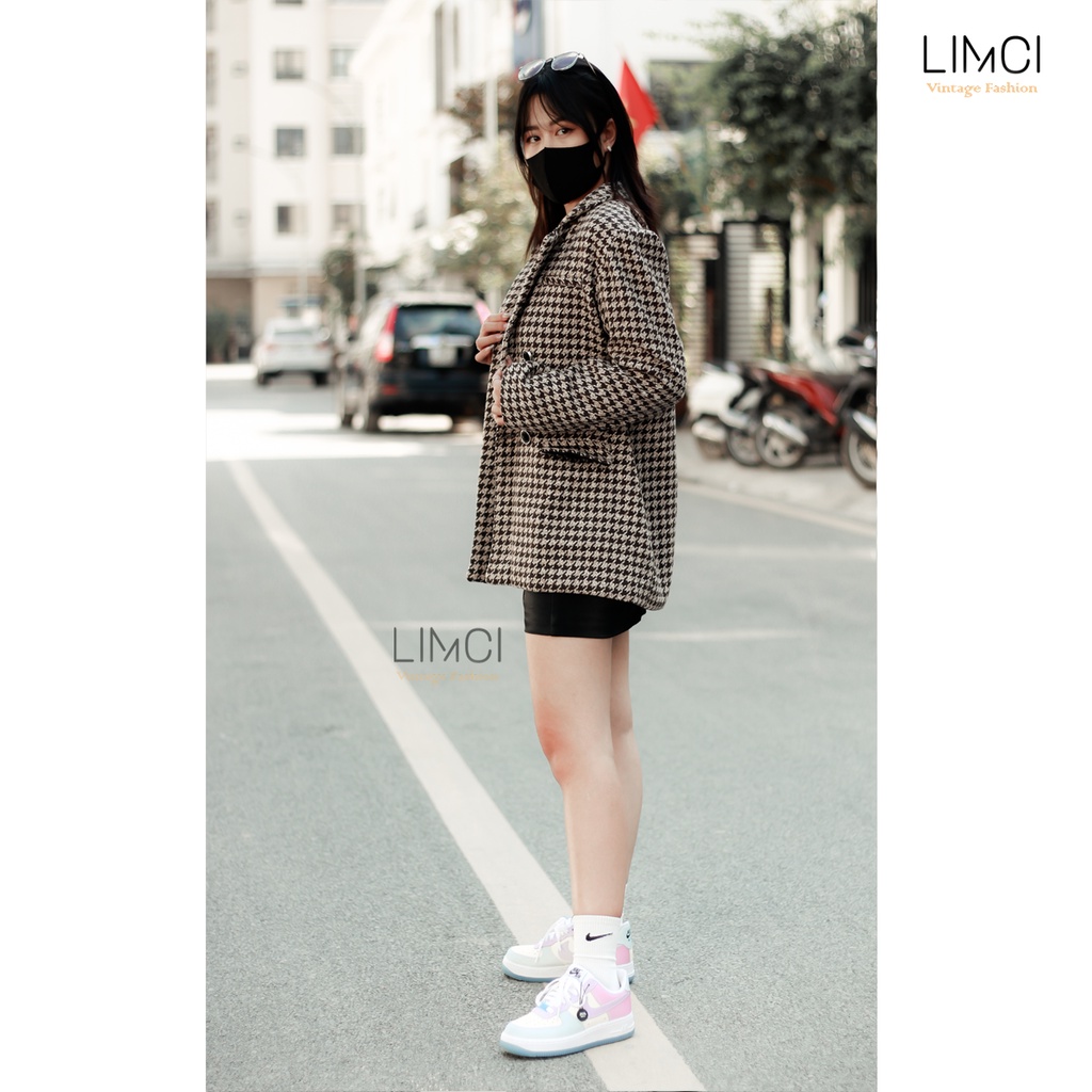 Áo vest blazer nữ Hàn Quốc 2 lớp cao cấp phong cách vintage MS01
