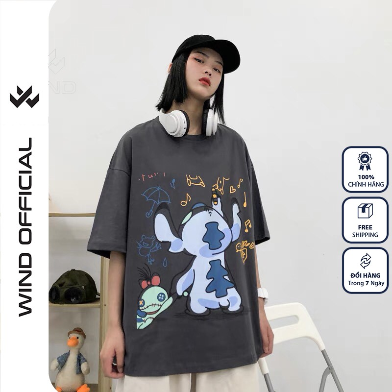 Áo thun tay lỡ WIND unisex form rộng Vẽ Tranh thời trang nam nữ oversize ulzzang