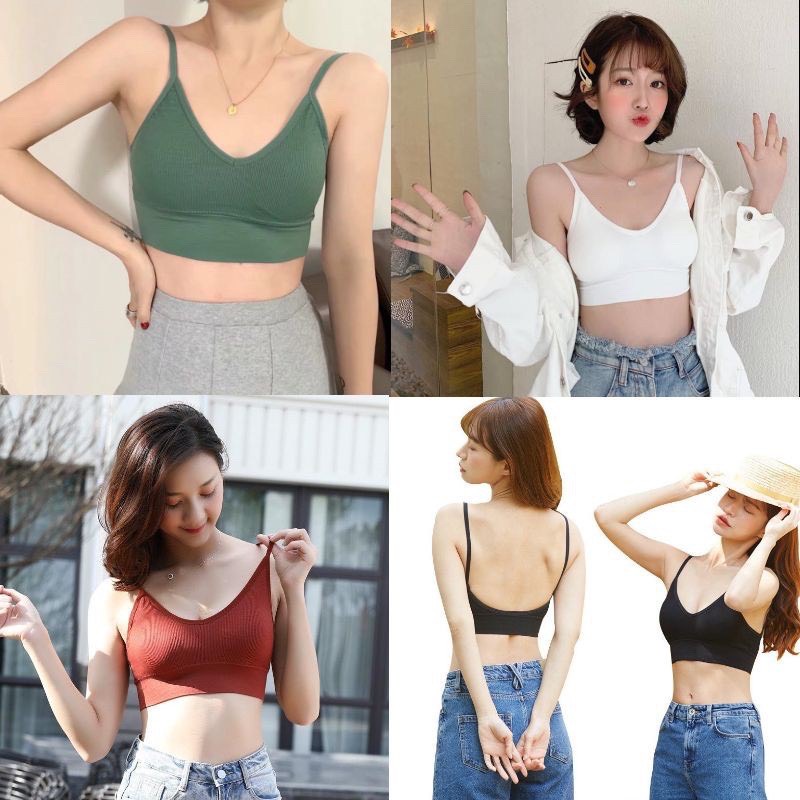 Áo Bra Gân Tăm [YUKI 367] Áo Bra 2 Dây Khoắt Lưng Đẹp | BigBuy360 - bigbuy360.vn