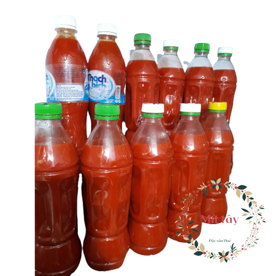 NƯỚC ỚT NGUYÊN CHẤT CAY NỒNG HUẾ, NƯỚC ÉP ỚT HUẾ 500G - ĐẶC SẢN HUẾ MÍT TẤY