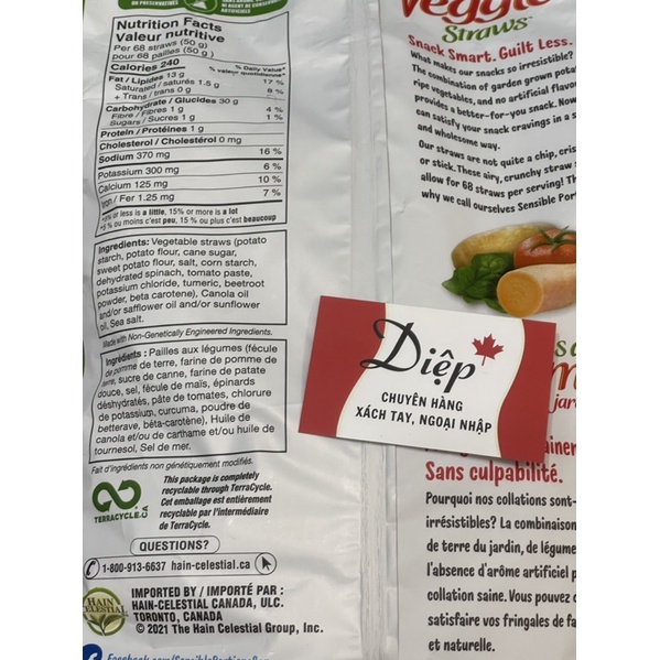 Snack rau củ ăn vặt VEGGIE STRAWS