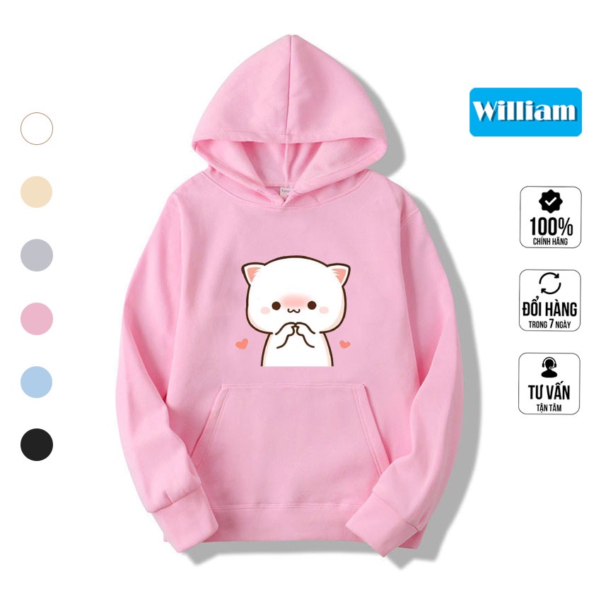 Áo hoodie nam nữ hình Mèo dễ thương chất nỉ bông dày dặn, in Pet cao cấp William - DS206