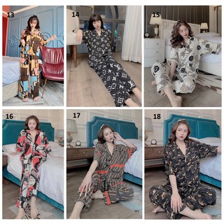 [50-70kg] Đồ Bộ Lụa Mango (Mai Ngô) - Satin - Tay Cánh Dơi Quần Dài (P1)