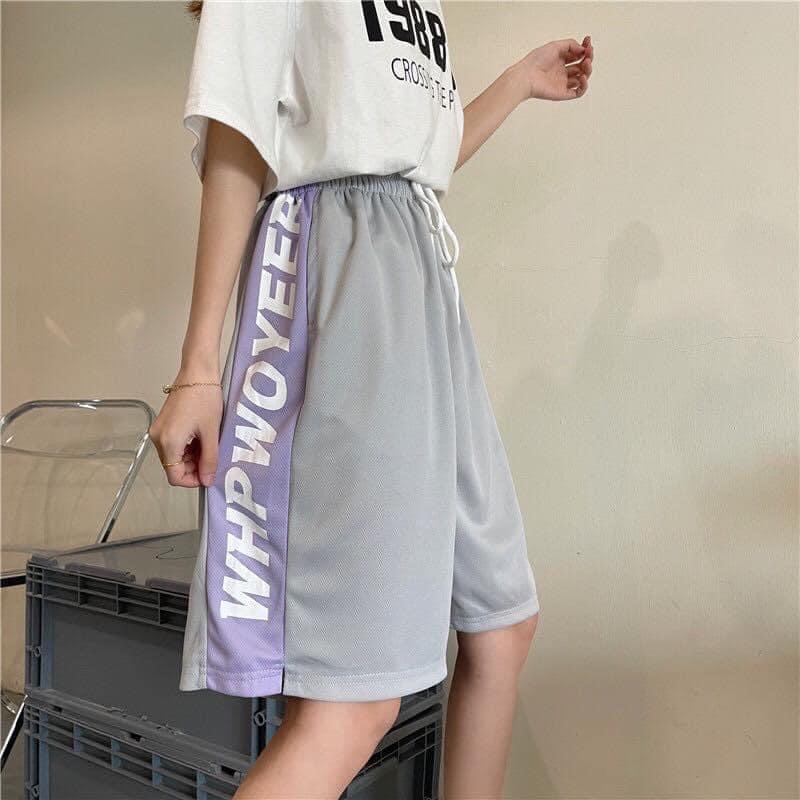 Quần short 1 sọc line chữ viền đen hồng unisex cryaotic10