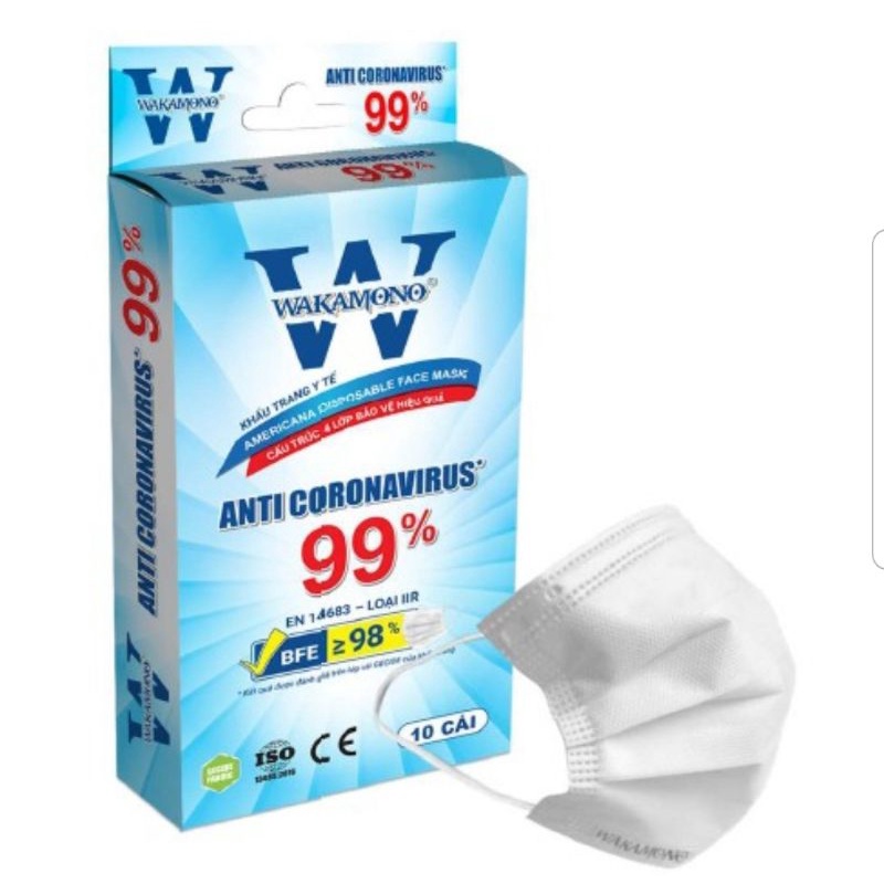 khẩu trang Wakamono hộp 10 cái