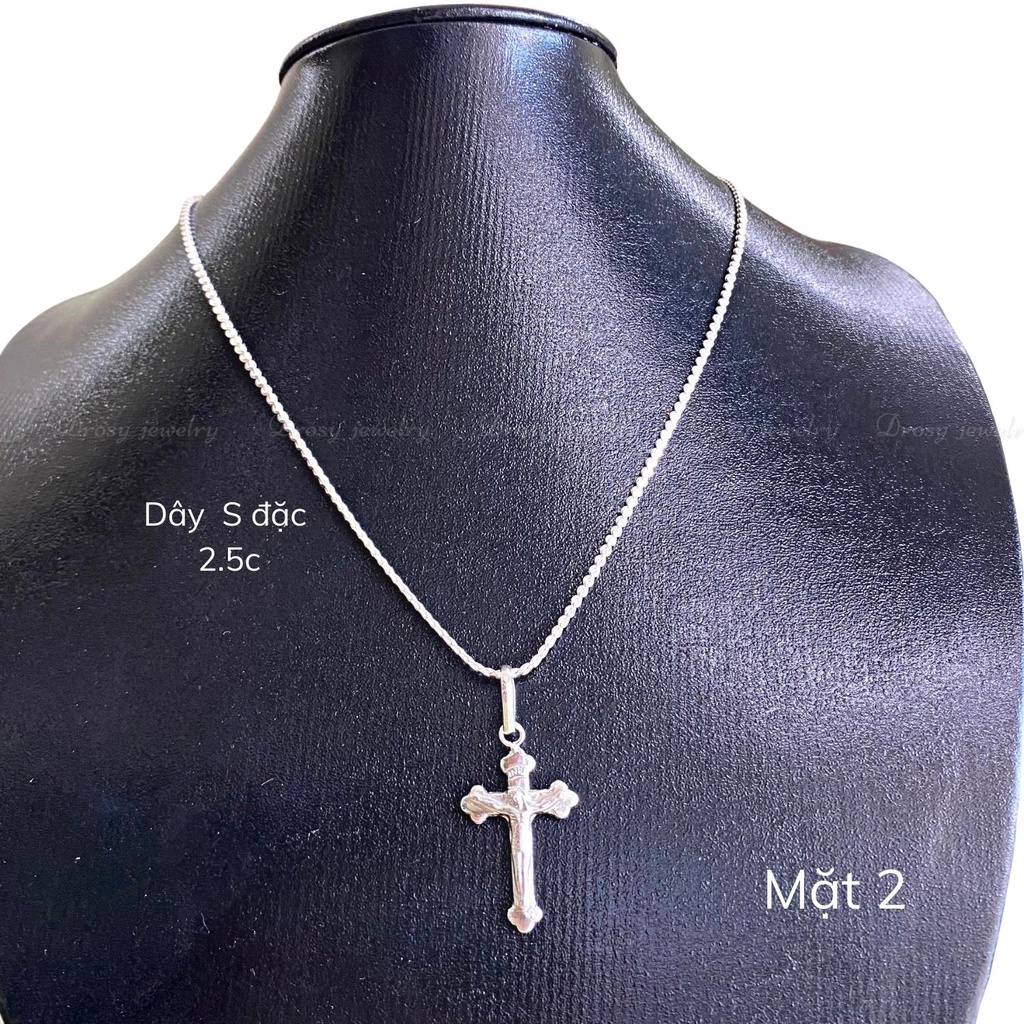 Mặt dây chuyền thánh giá nhiều cỡ chuẩn bạc ta