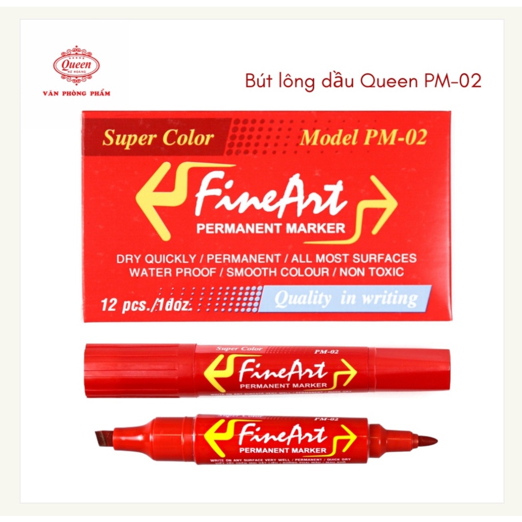 Bút Lông Dầu 2 Đầu Queen PM-02