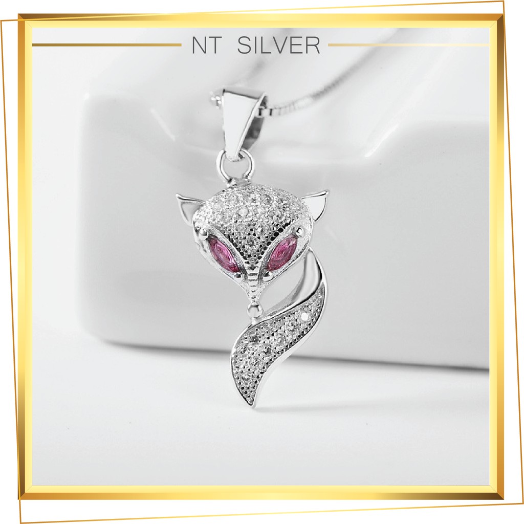 Dây Chuyền Bạc Nữ Vòng Cổ Bạc Ý 925 Mạ Bạch Kim Hình Hồ Ly Dành Cho Bạn Gái - NT Silver