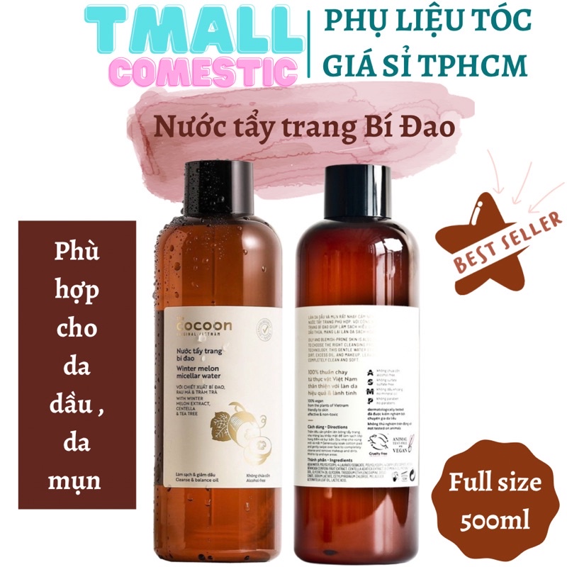 Nước tẩy trang bí đao cocoon 500ml dành cho da dầu, da mụn Phụ Liệu Tóc Pinky