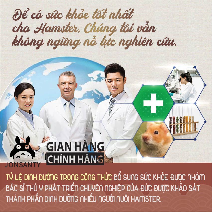 Thức ăn cho chuột hamster ngũ cốc đầy đủ dinh dưỡng gói lớn gần 1KG hàng chính hãng JONSANTY 908gr 2LB