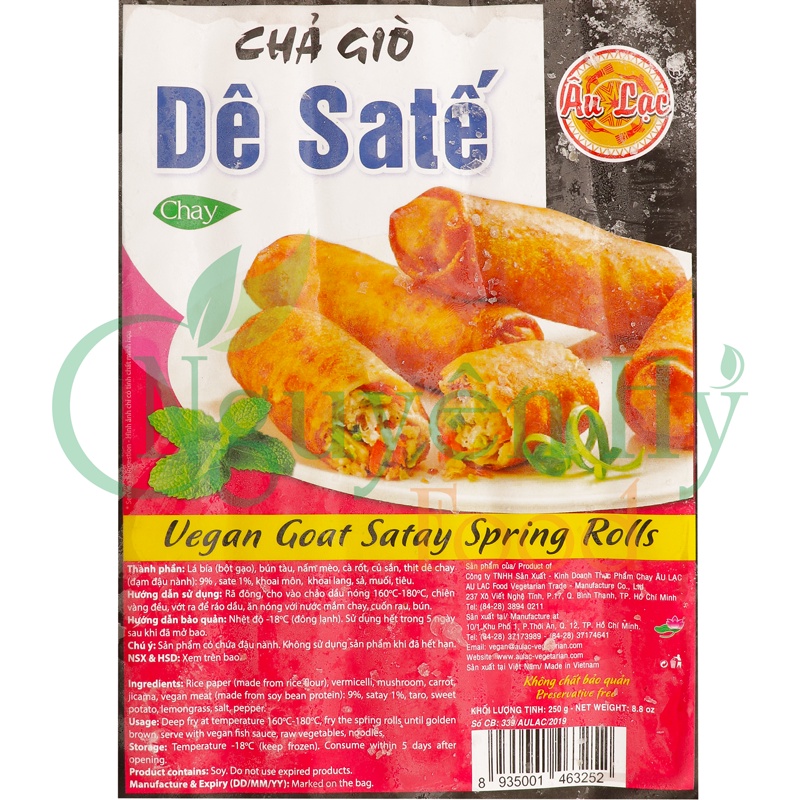 Chả Giò Dê Satế Chay Âu Lạc _ 260g (Chả Giò Chay Âu Lạc - 220g / 250g_ Thực phẩm chay)