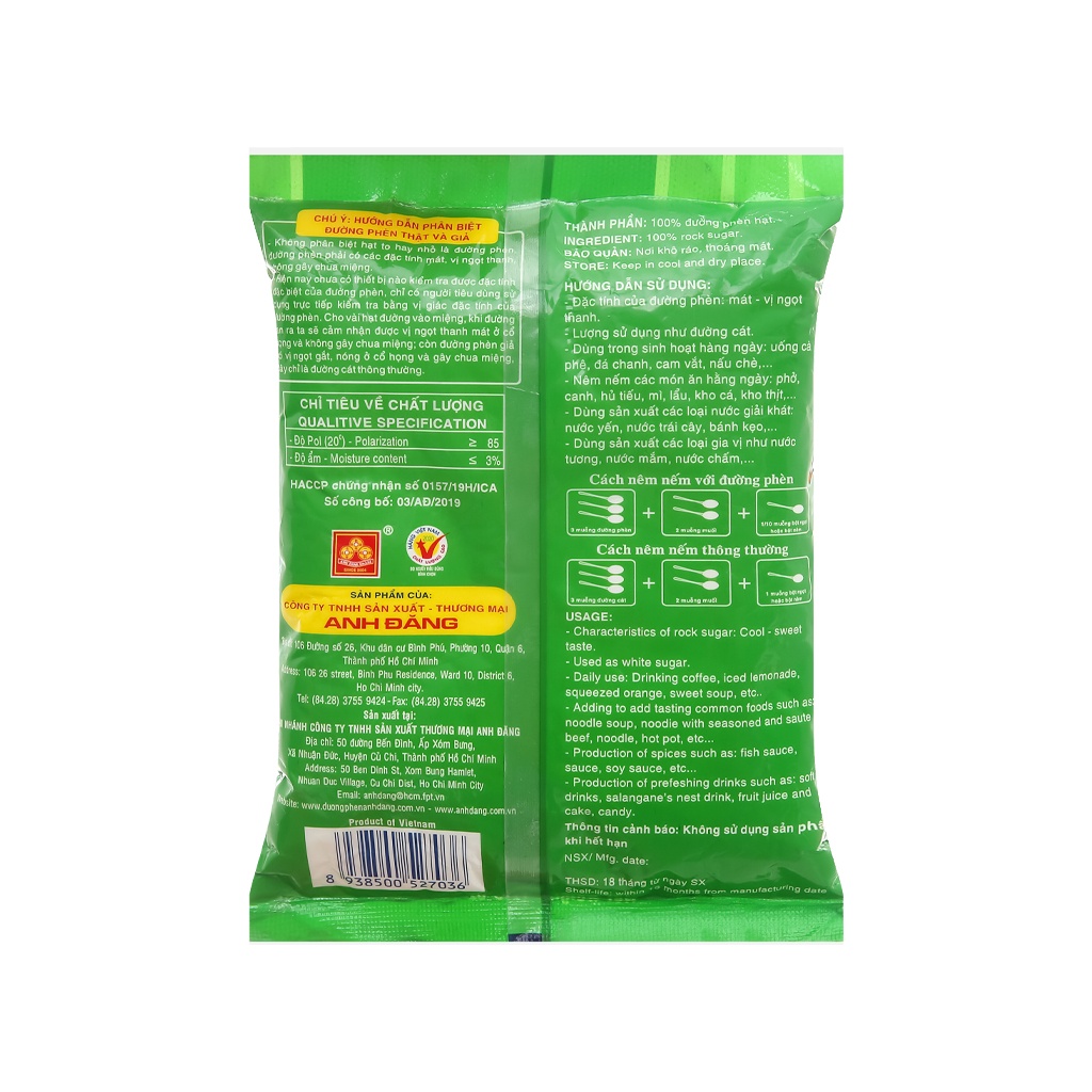 Đường Phèn Dạng Bột Anh Đăng Túi 1kg/ 500g