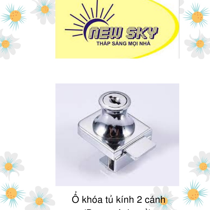 Ổ khóa tủ kính 2 cánh (Dạng cánh mở)